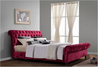 Bordeaux Fabric Bed - Plum